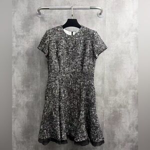 Authentic Dior Elegant Black and White Tweed Dress